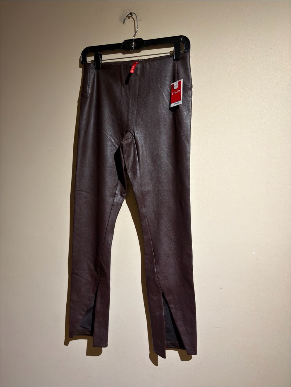 SPANX Men's Faux Leather Pants in Brown - Picture 3 of 11